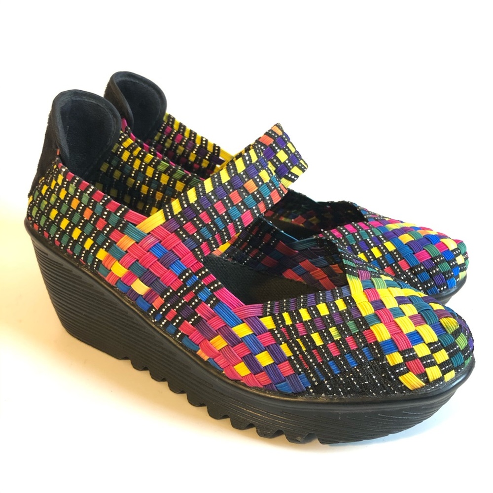 Bernie Mev Lulia multi color woven wedge/ 8 (38)